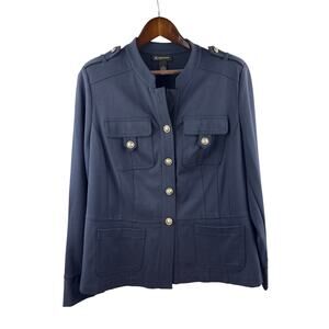 Women’s INC International Concepts Size 1X Navy Blazer w/ Ornate Silver Buttons